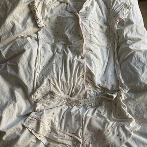 EBERJEY GIVING PALM SLEEP SET PAJAMA SHIRT SHORTS